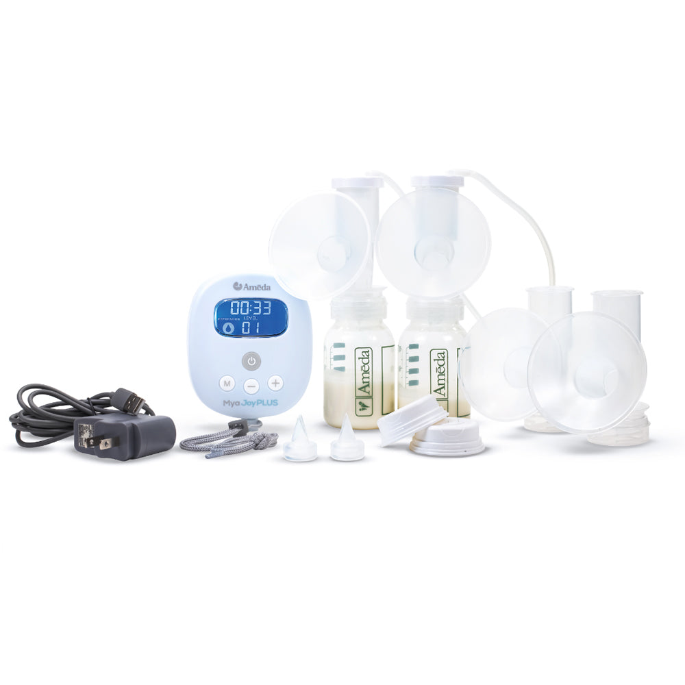 Ameda Mya Joy PLUS Base Rechargeable, Quiet, and Portable Double Breast-Pump